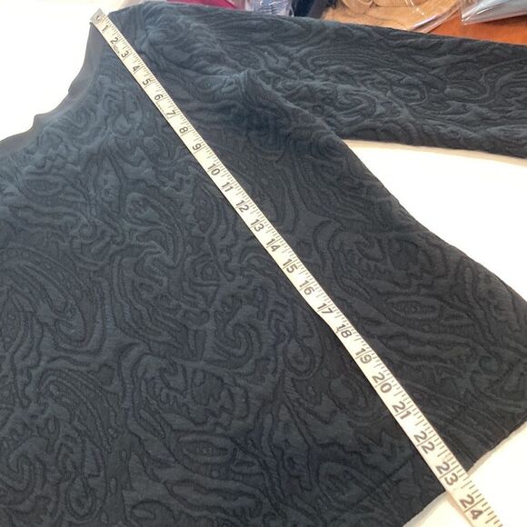 NWT Banana republic, Scoop Jacquard Long Sleeve Top black textured size medium - Picture 8 of 10